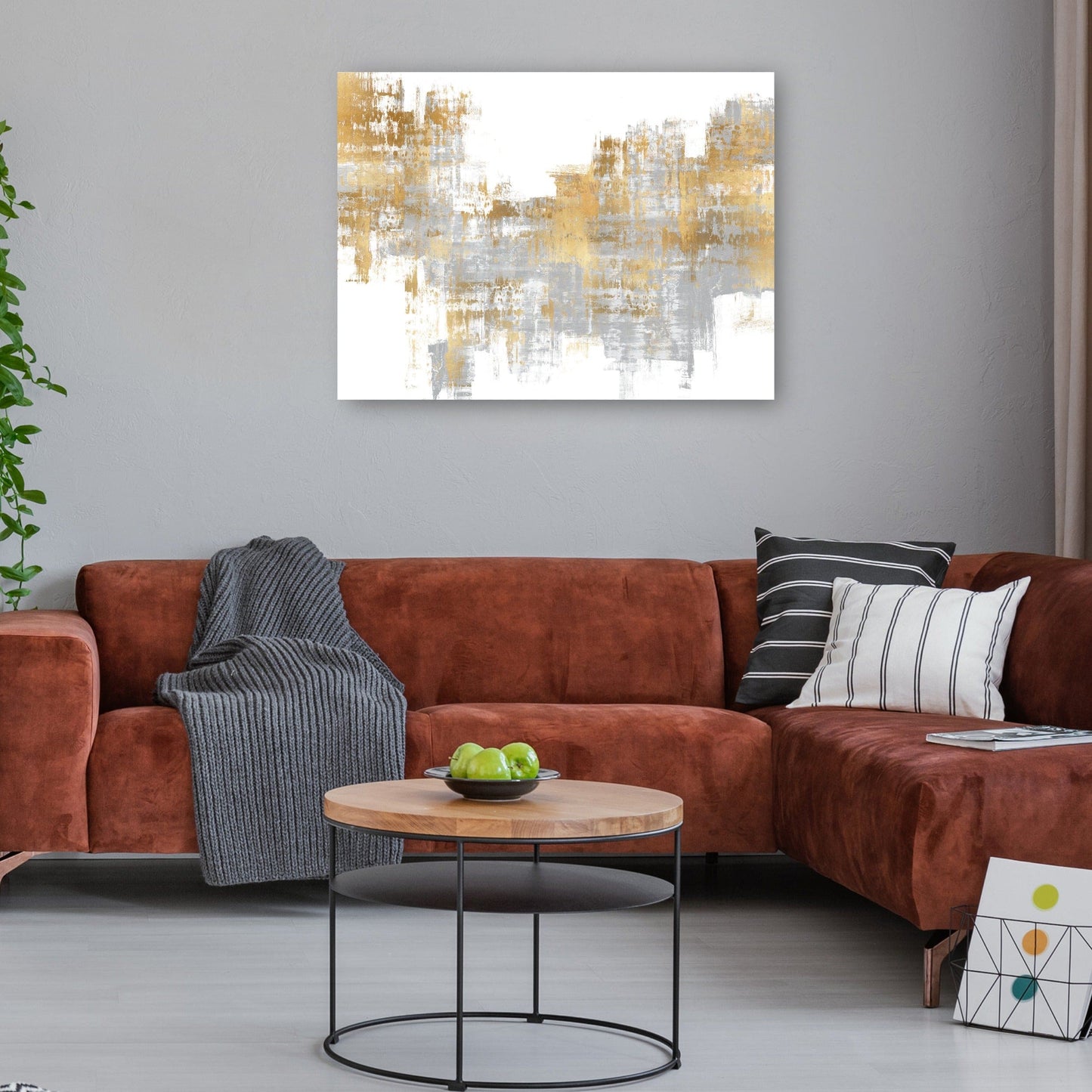 Oro dinámico sobre gris - Alex Wise