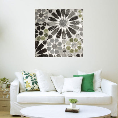 Azulejo Verde y Gris Alhambra III  - Sue Schlabach