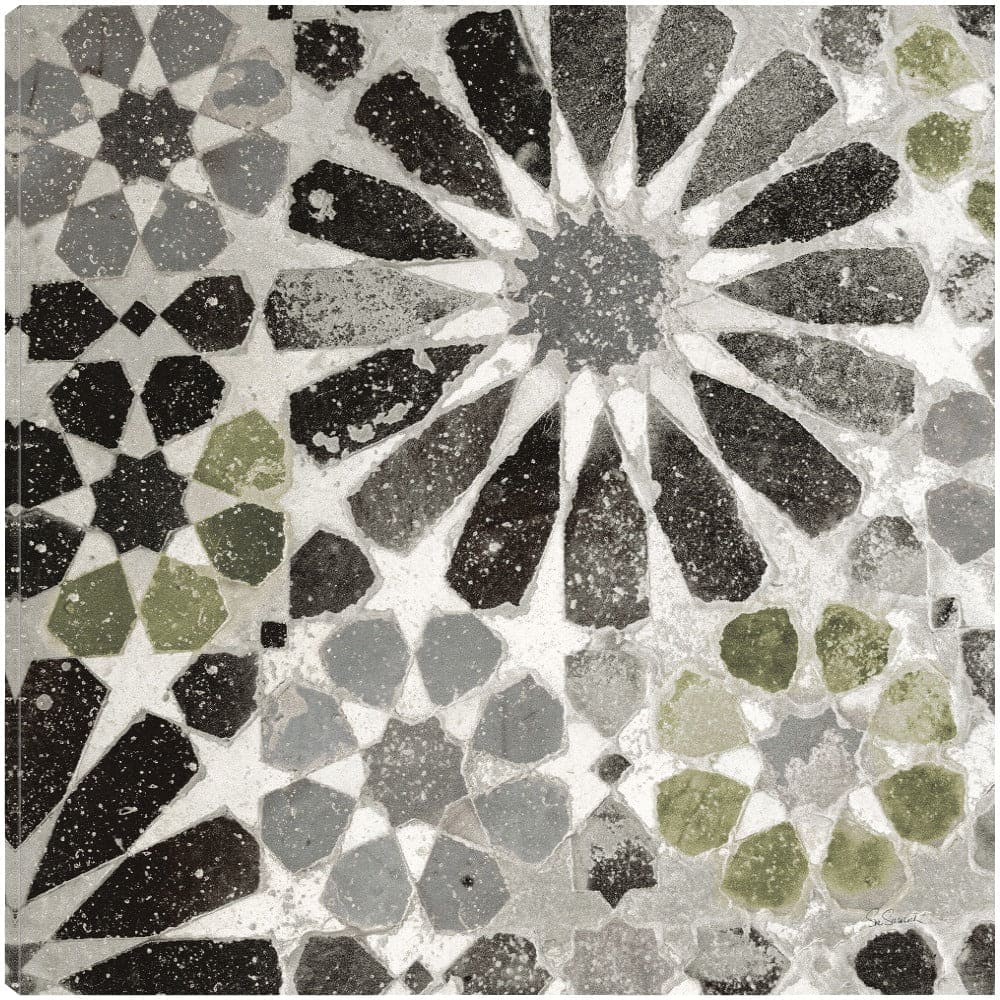 Azulejo Verde y Gris Alhambra III  - Sue Schlabach