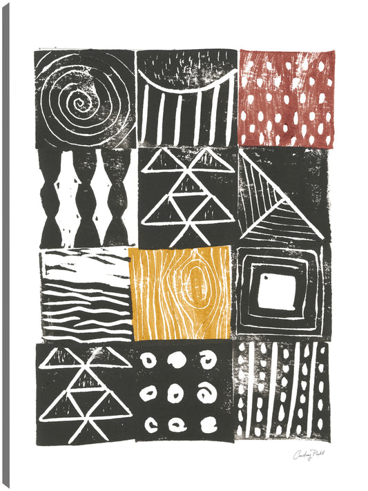 Estampado Bloque V Rojo Amarillo - Courtney Prahl