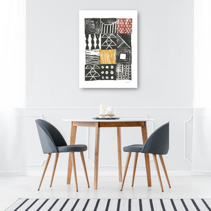 Estampado Bloque V Rojo Amarillo - Courtney Prahl