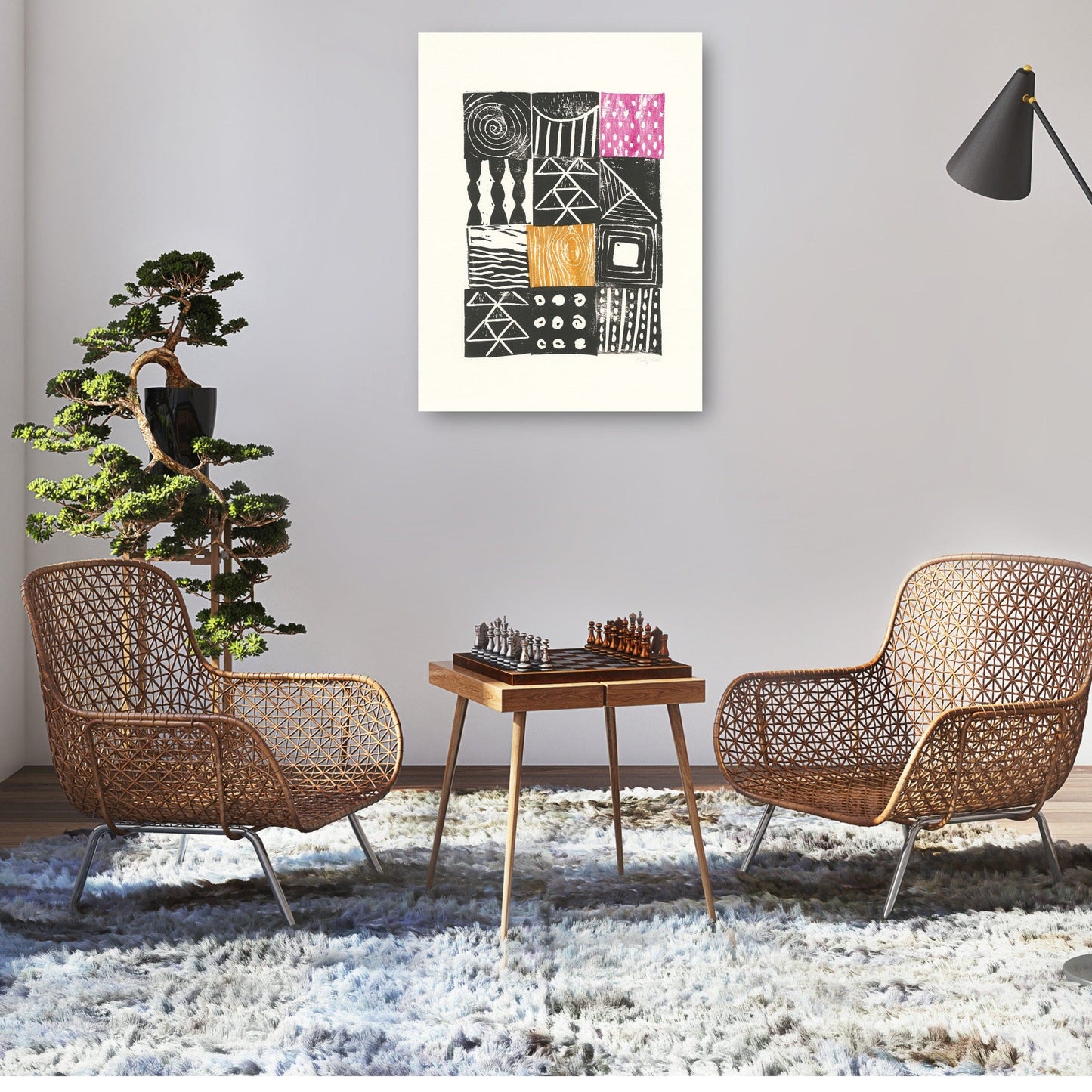 Impresión de bloque V - Courtney Prahl