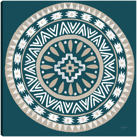 Lovely Llamas Mandala II Azul Verde - Mary Urban