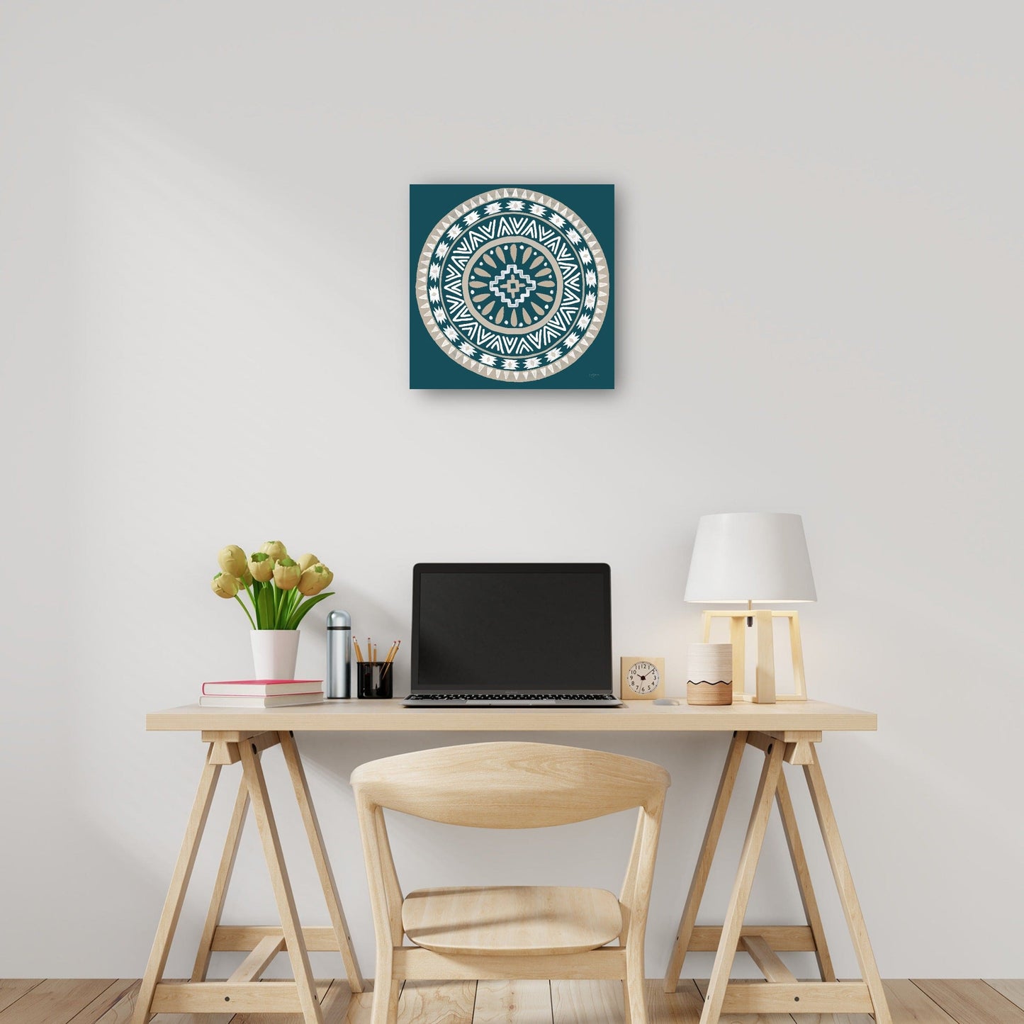 Lovely Llamas Mandala II Azul Verde - Mary Urban