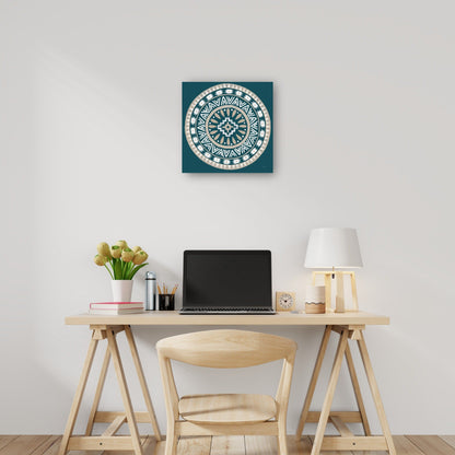 Lovely Llamas Mandala II Azul Verde - Mary Urban