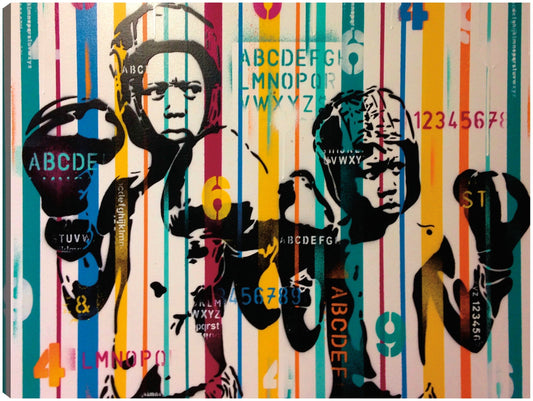 Boxeadores y alfabeto - Abstract Graffiti