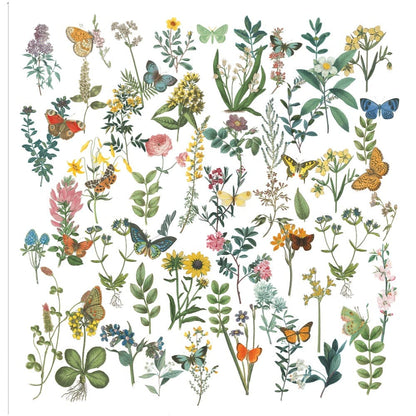 Flores y mariposas
