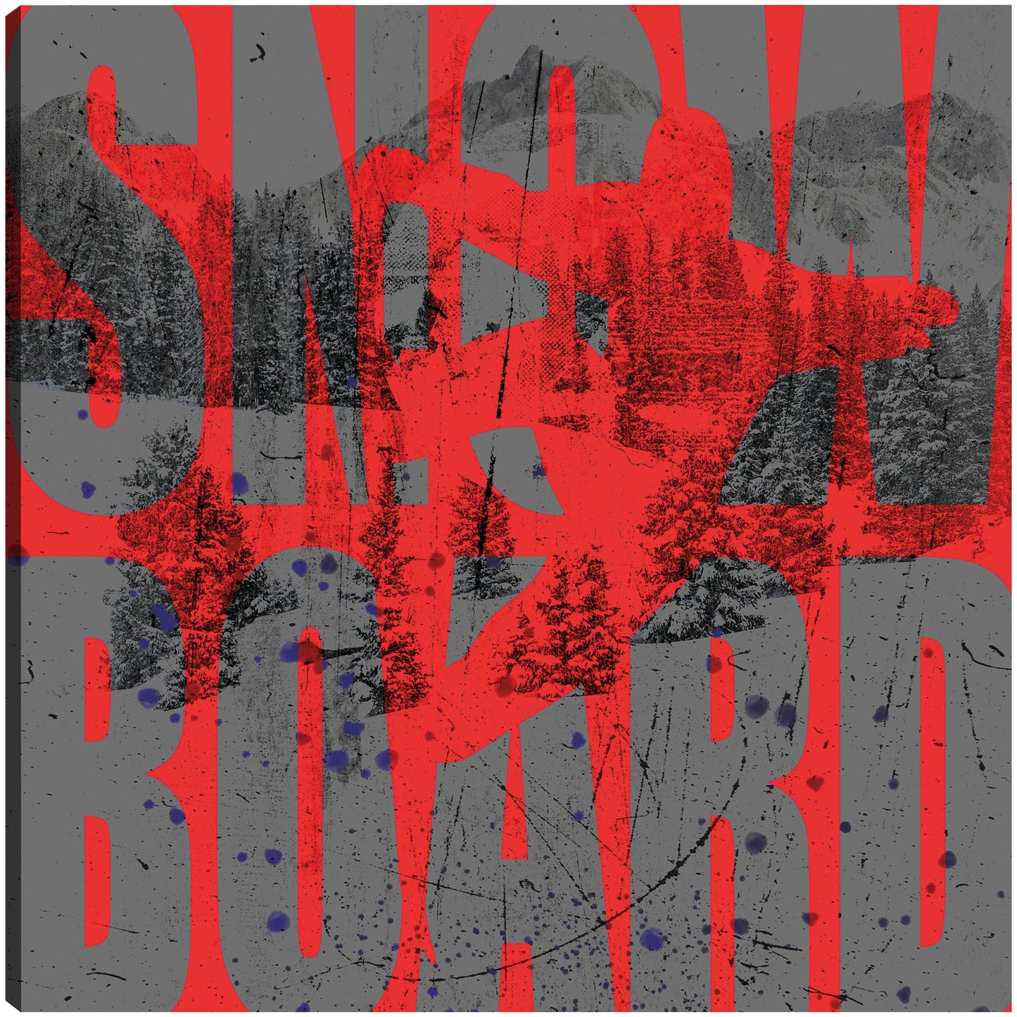 Tabla de collage de palabras Extreme Snowboarder - LightBoxJournal