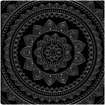 Mandala de terciopelo negro plateado - DP Gallery