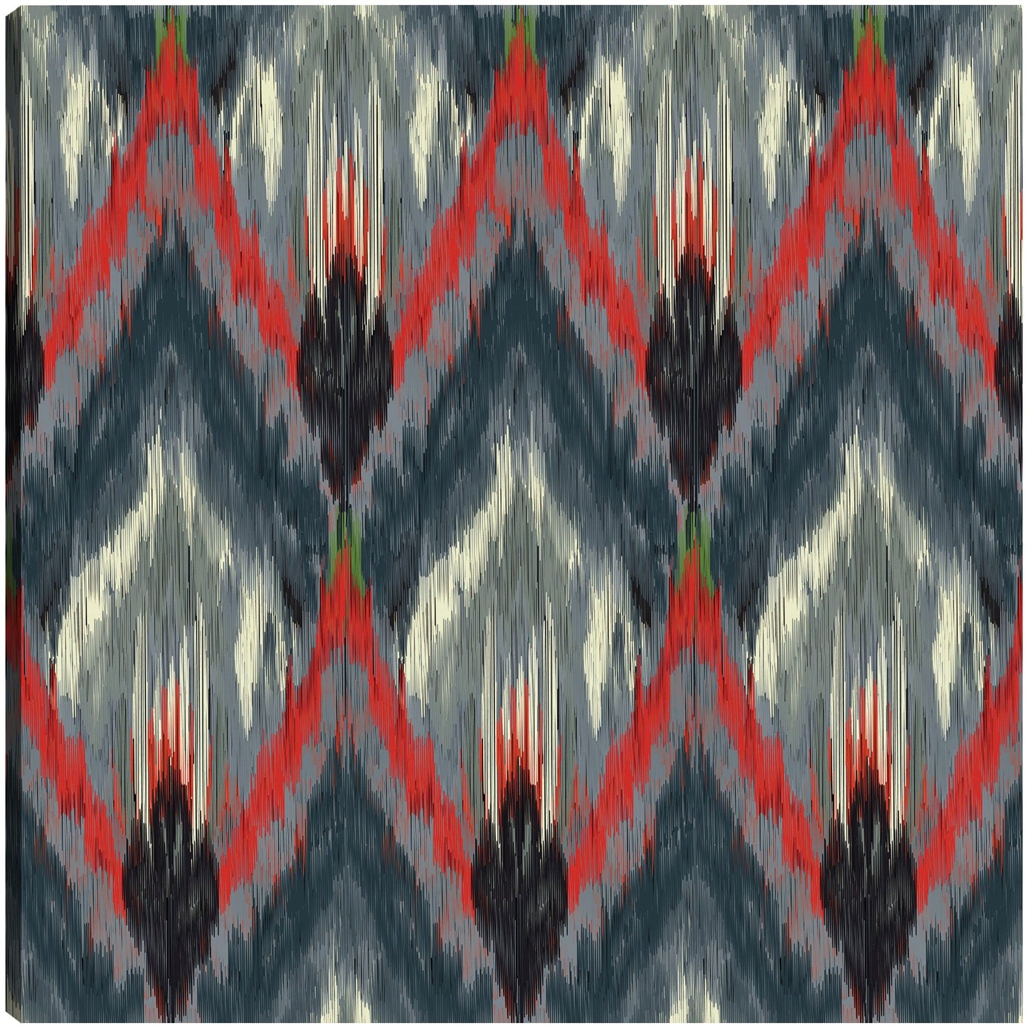 Rojo Diamante Azul Gris Ikat - DP Gallery