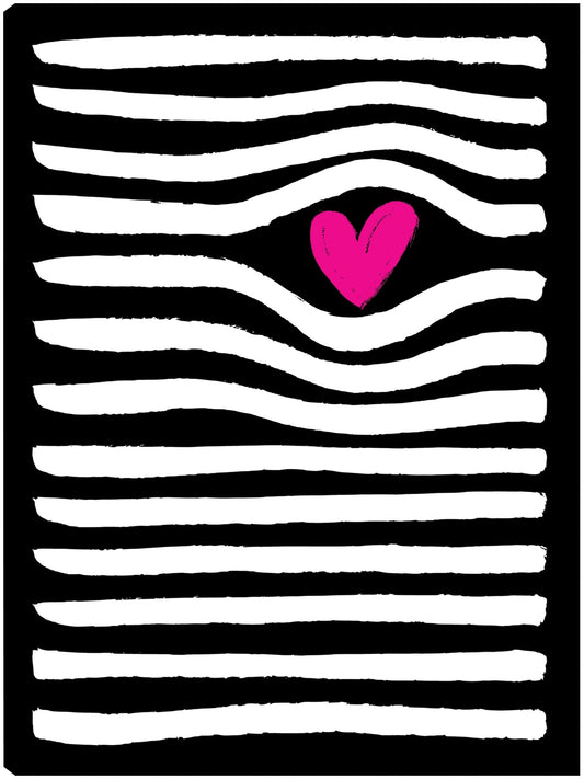 Rayas Blancas Corazon Rosa - DP Gallery