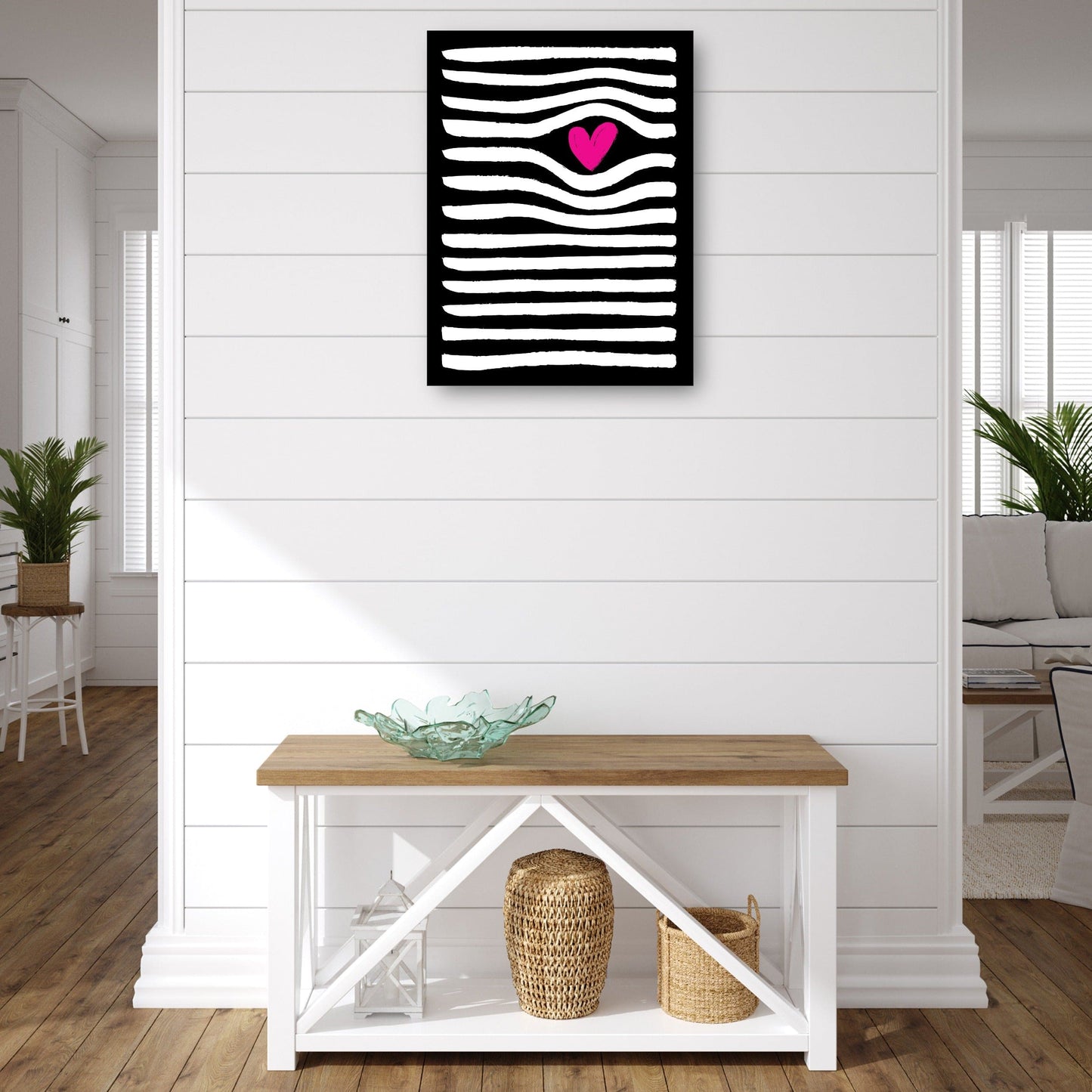 Rayas Blancas Corazon Rosa - DP Gallery