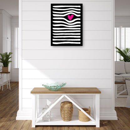 Rayas Blancas Corazon Rosa - DP Gallery