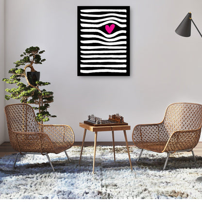 Rayas Blancas Corazon Rosa - DP Gallery