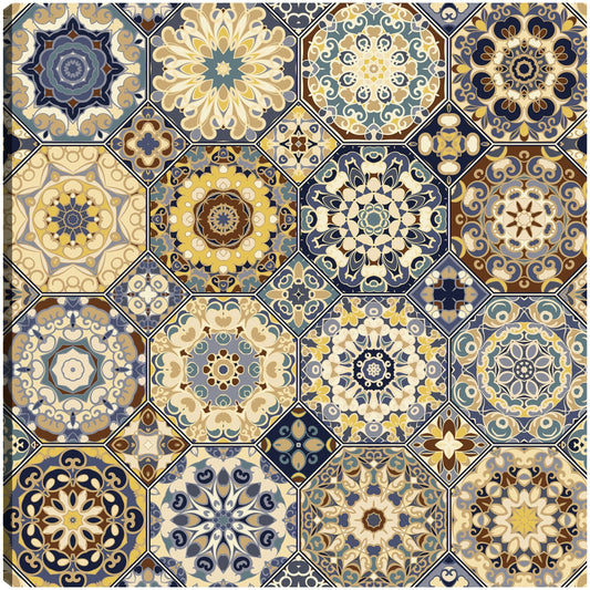 Patrón de mosaico de mezclilla y oro - DP Gallery