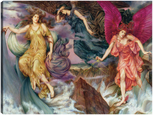 Los espíritus de la tormenta por Evelyn De Morgan alrededor de 1900 - Vintage Lavoie