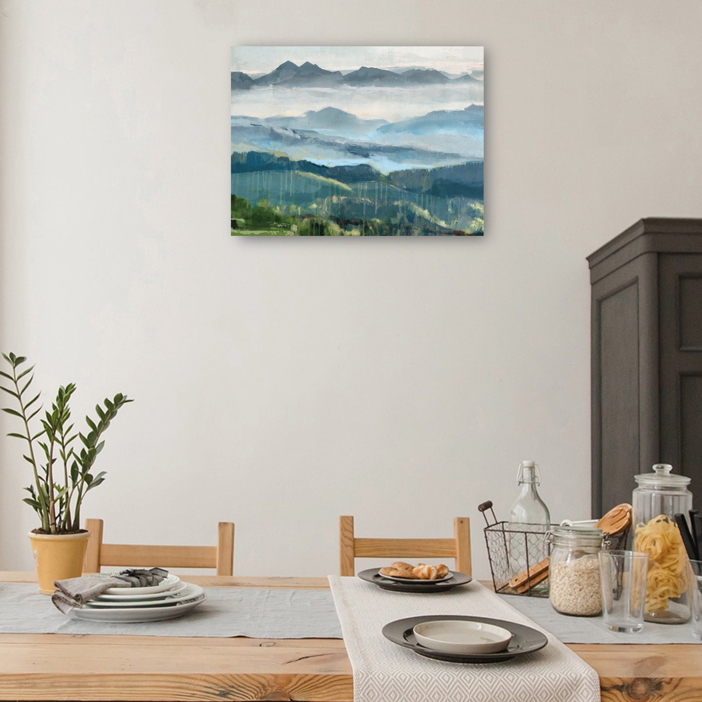 Vista de la montaña brumosa - Studio Arts