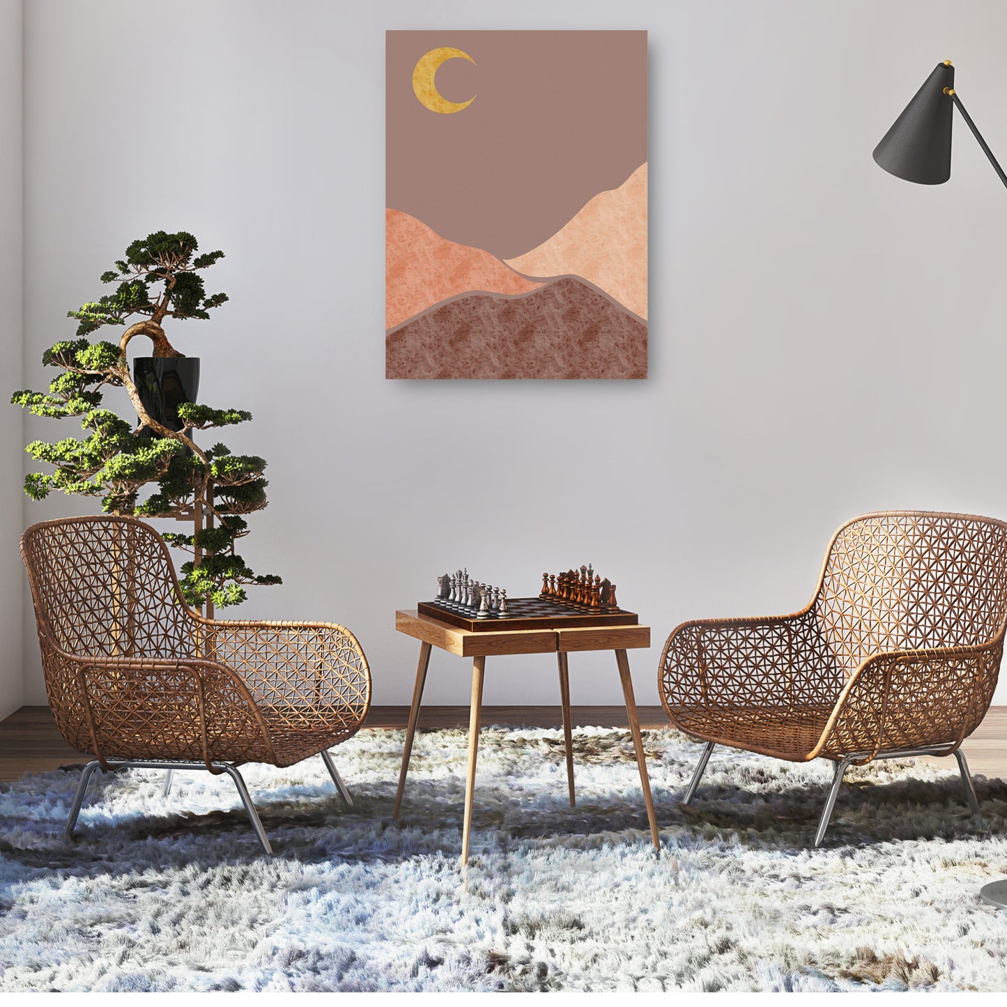 Luna creciente de las colinas de Boho - DP Gallery