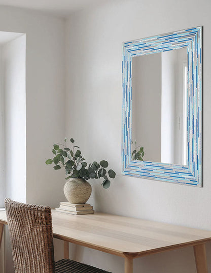 Espejo decorativo con estampado de azulejos y láminas sin marco