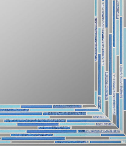 Espejo decorativo con estampado de azulejos y láminas sin marco