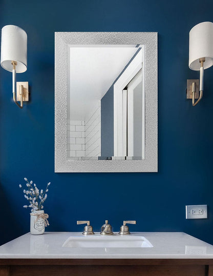 Espejo decorativo de tocador con marco texturizado de azulejos
