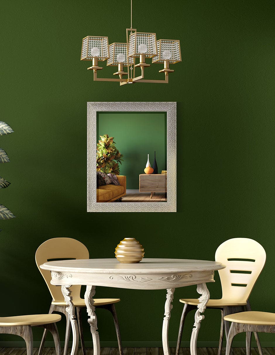 Espejo decorativo de tocador con marco texturizado de azulejos