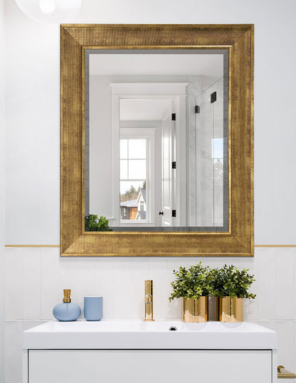 Espejo decorativo de pared con marco rectangular texturizado Pave