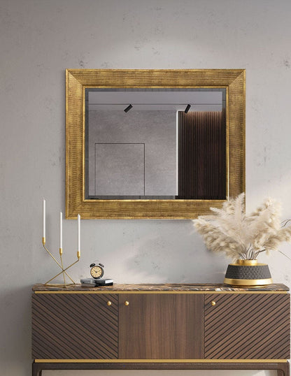 Espejo decorativo de pared con marco rectangular texturizado Pave