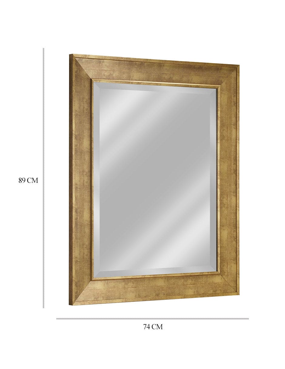 Espejo decorativo de pared con marco rectangular texturizado Pave