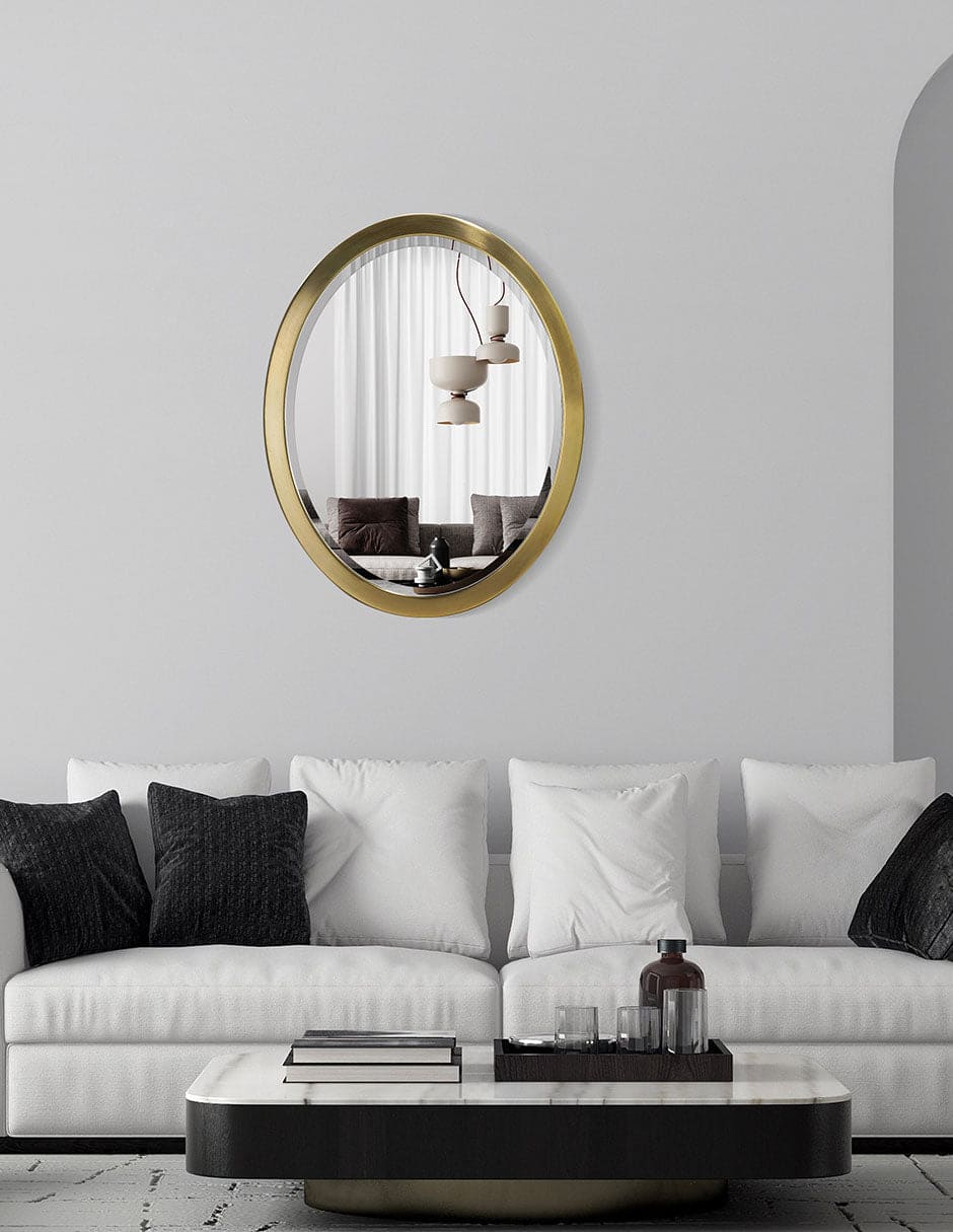 Espejo decorativo de baño con marco ovalado