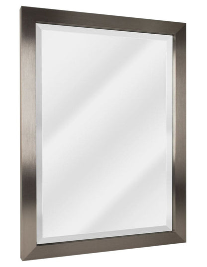 Espejo decorativo biselado con marco rectangular de poliestireno de níquel cepillado