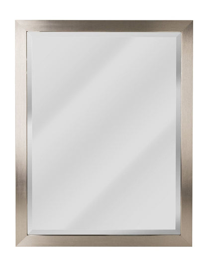Espejo decorativo biselado con marco rectangular de poliestireno de níquel cepillado