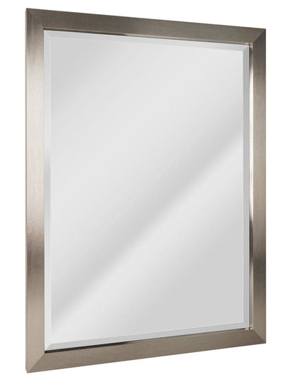 Espejo decorativo biselado con marco rectangular de poliestireno de níquel cepillado