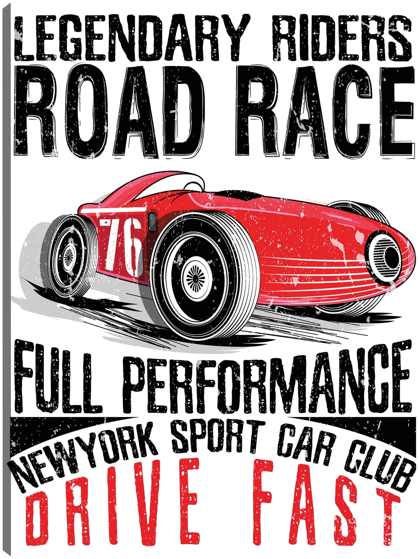 Póster de la carrera de carretera roja vintage - DP Gallery