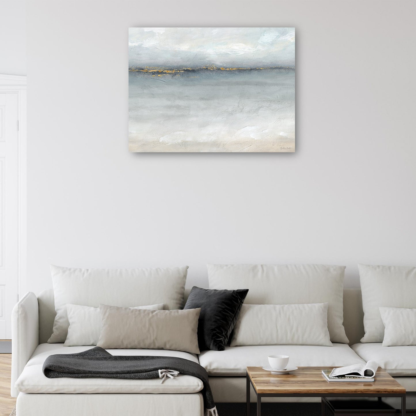 Sereno Mar Gris Oro Paisaje - Cynthia Coulter
