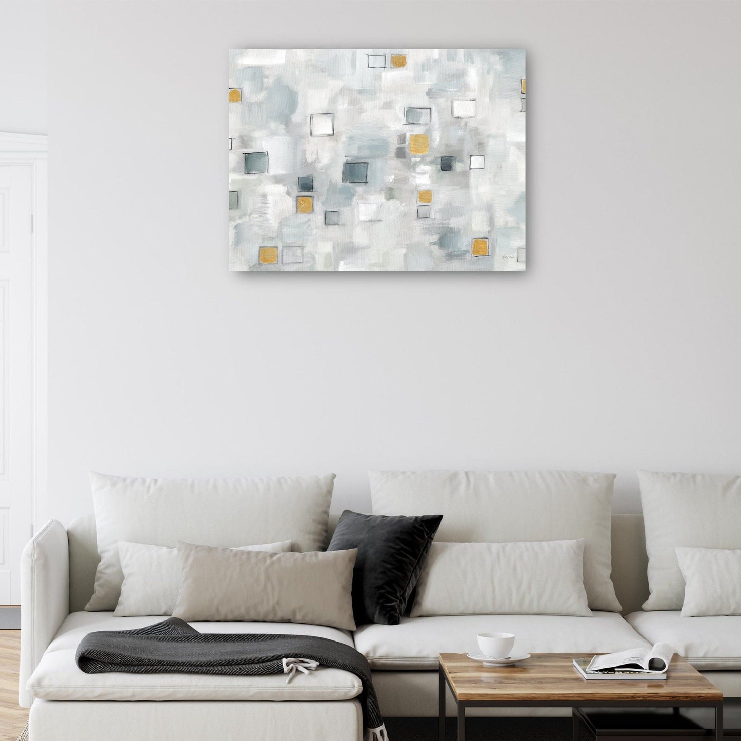 Grid Ensemble Neutral con paisaje dorado - Cynthia Coulter