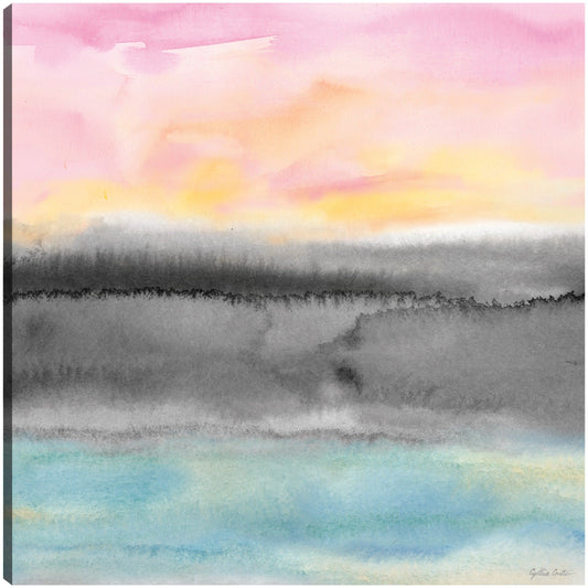 Cuadrado abstracto rosa puesta de sol II - Cynthia Coulter