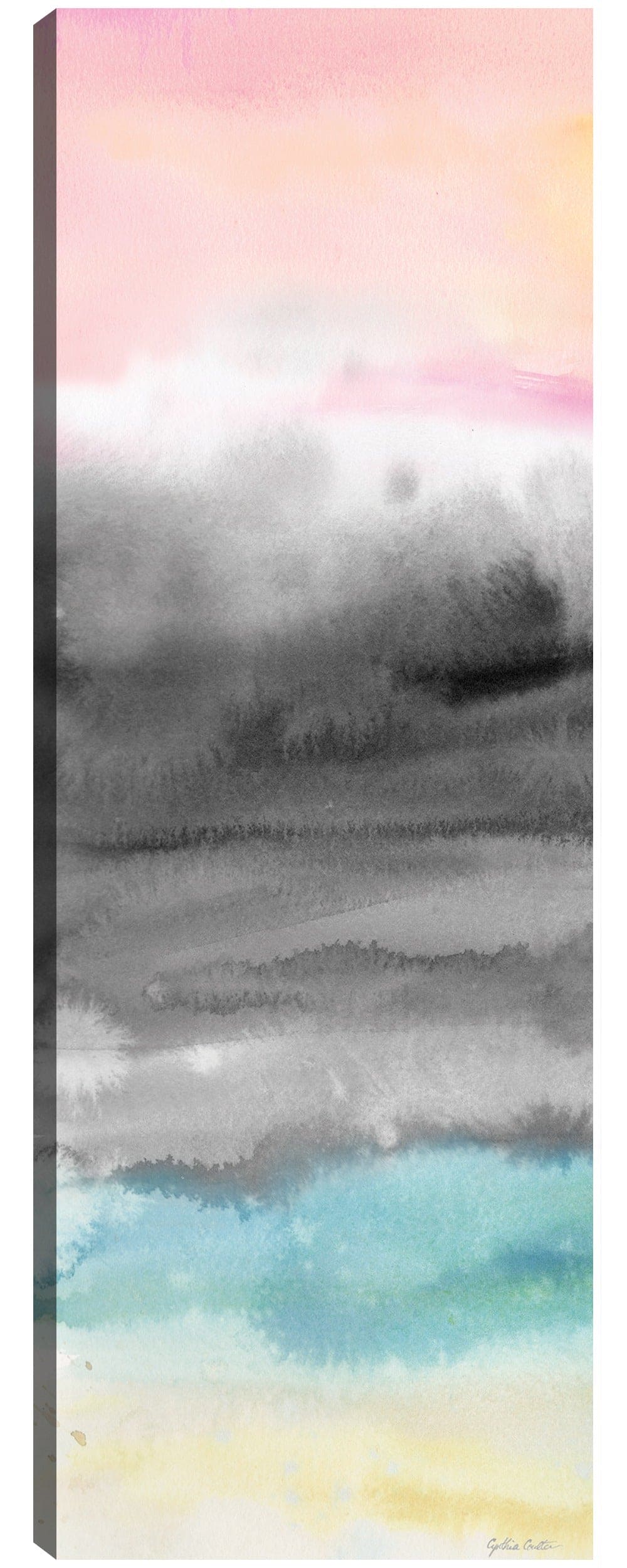 Panel abstracto de puesta de sol rosa I - Cynthia Coulter