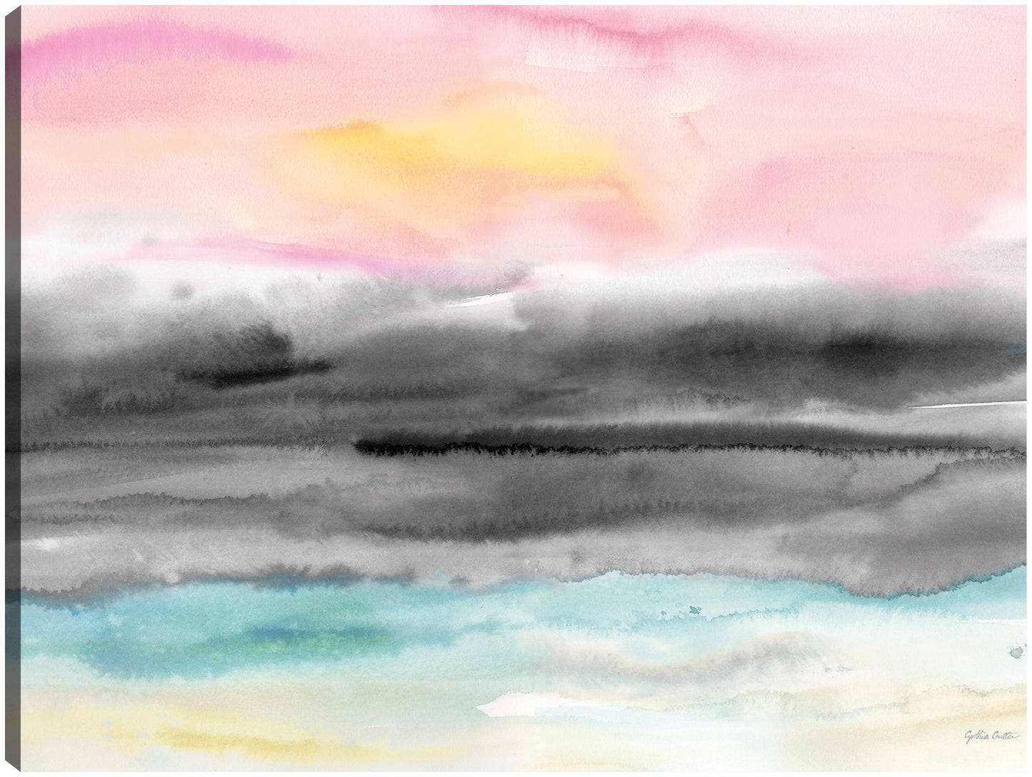Rosa puesta de sol paisaje abstracto - Cynthia Coulter