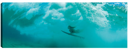 Teal Wave Surfer Chica - Panoramic Images