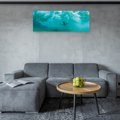 Teal Wave Surfer Chica - Panoramic Images