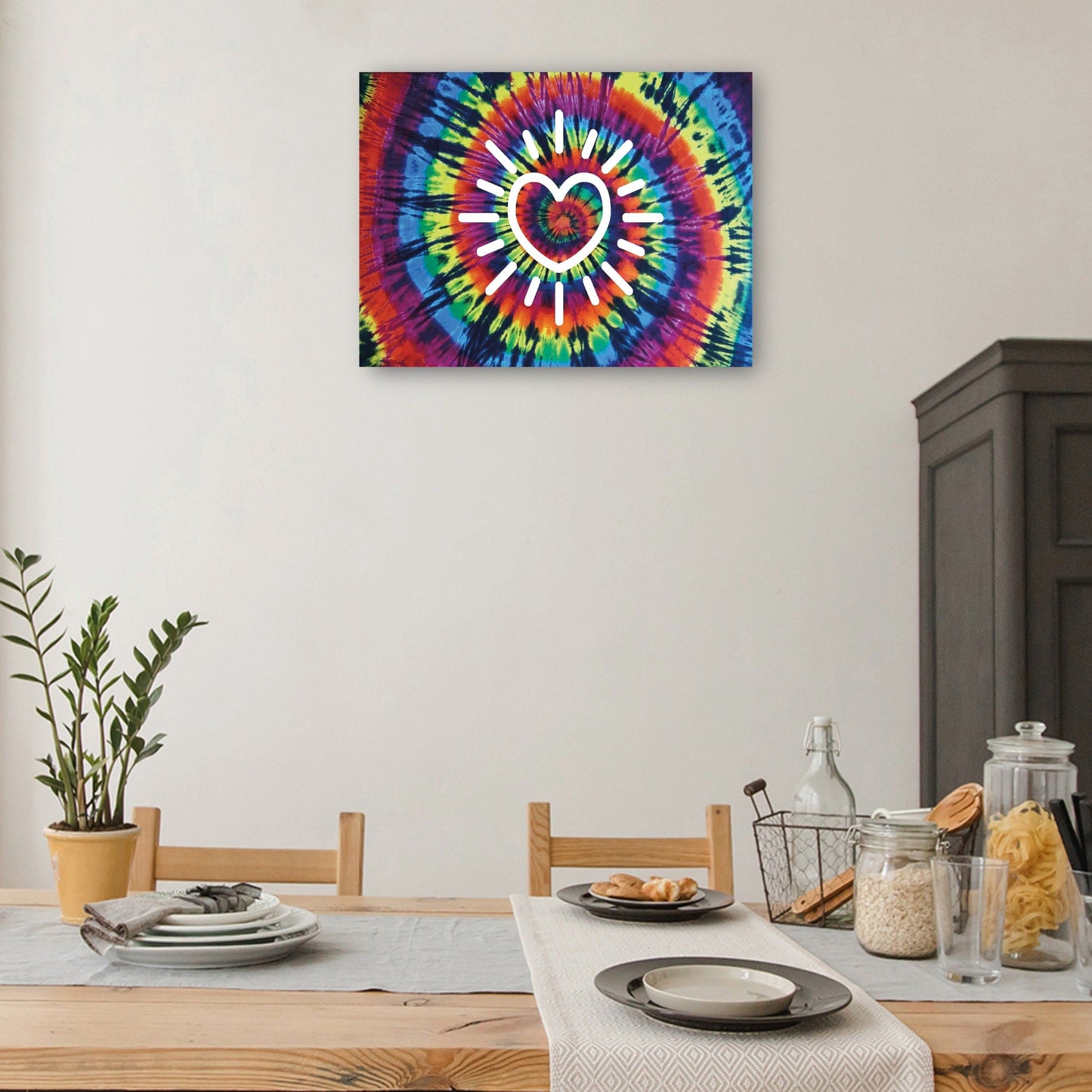Corazón radiante del arco iris del teñido anudado - Molly Kearns