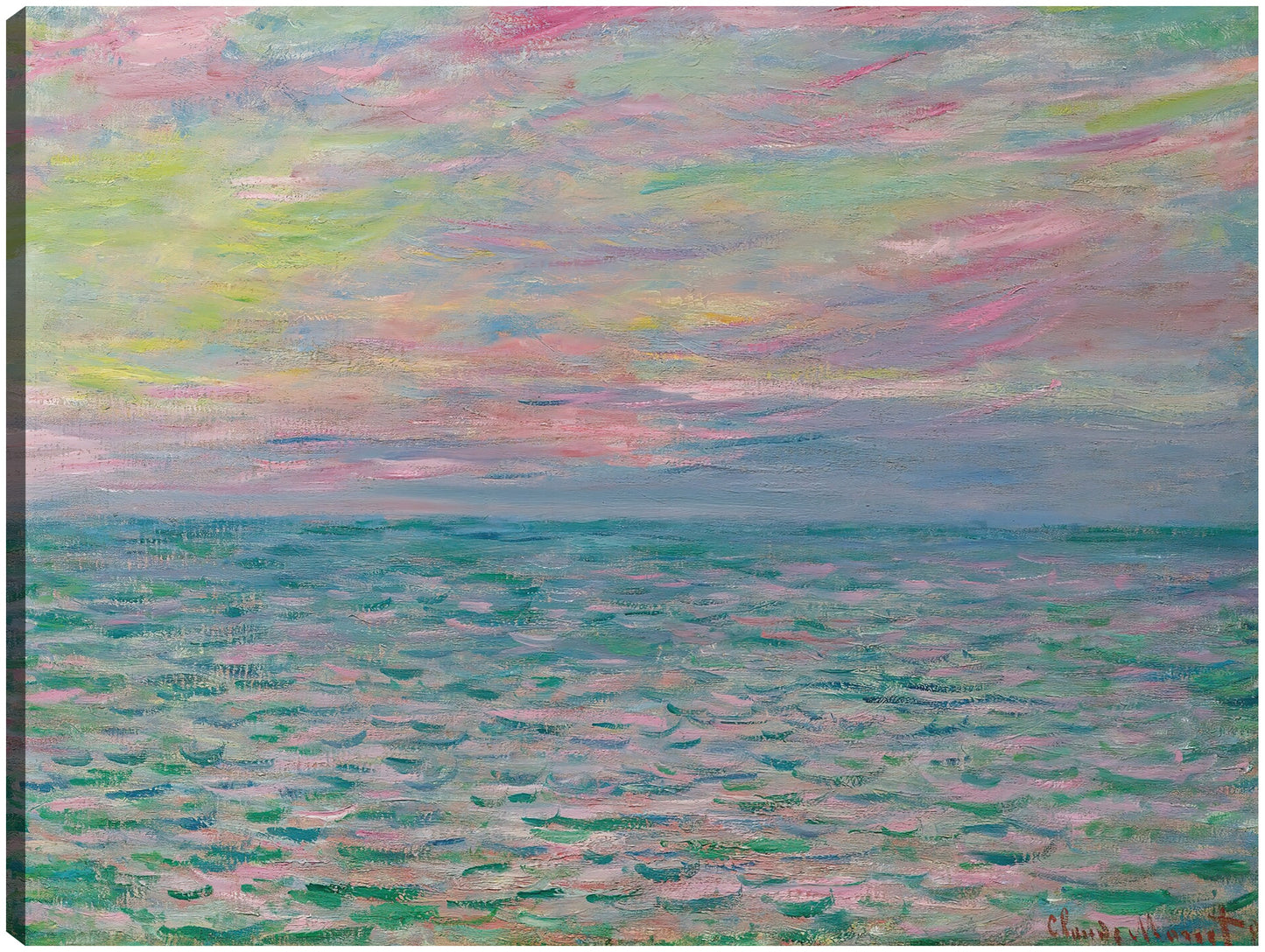 Puesta de sol en Pourville, mar abierto (1882) - Claude Monet