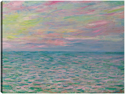 Puesta de sol en Pourville, mar abierto (1882) - Claude Monet