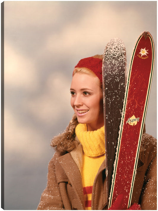 Esquiador de nieve Red Cap - Vintage Images