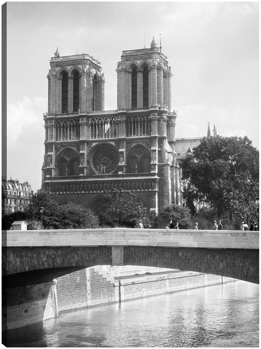 Vista del puente de Notre Dame - Vintage Images