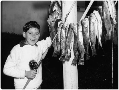 Retro Boy Big Catch - Vintage Images