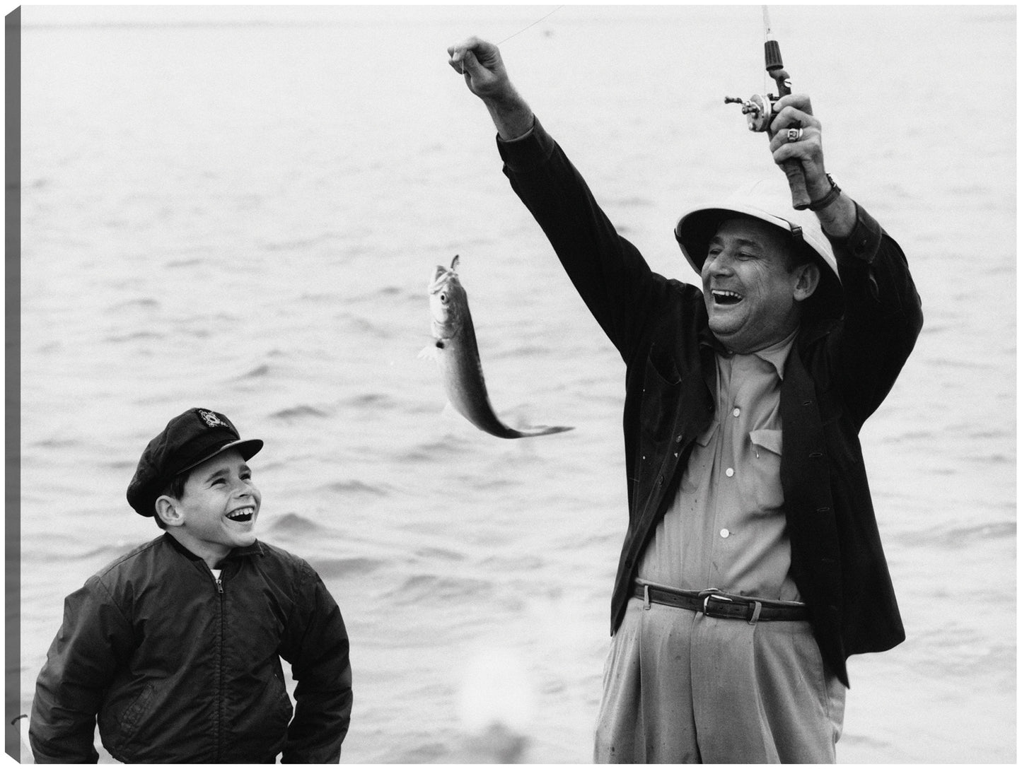 Padre e hijo pescadores - Vintage Images