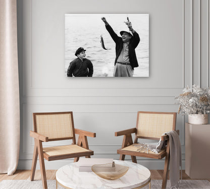 Padre e hijo pescadores - Vintage Images