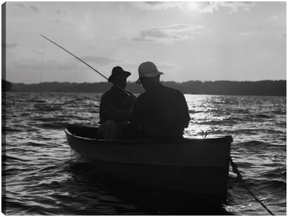 Friends Paddleboat Fishing - Vintage Images